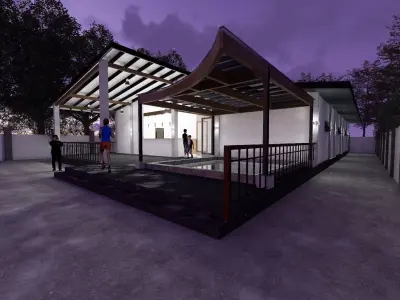 Resort Hotel with Mini Pool 3D model