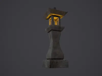 Stone Lantern Low Poly PBR Low-poly 3D model