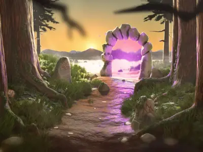 The Other world Low-poly 3D model