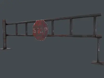 Road Block Gate Barricade 3D model