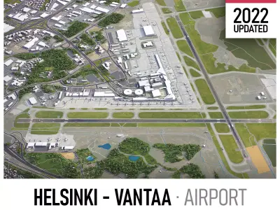 Helsinki Airport Low-poly 3D model