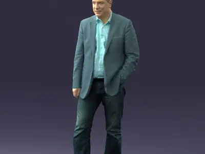 Man jacket and light jeans 0700 3D Print Ready 3D print model