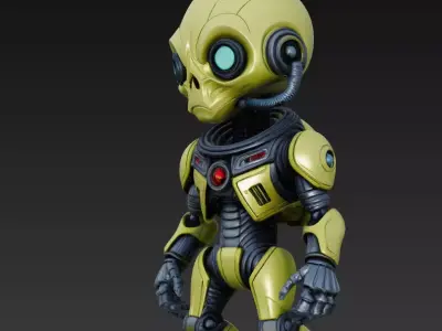 Bio-Mechanical Alien - Stylized Sci-Fi Robot Creature 3D Model 3D print model