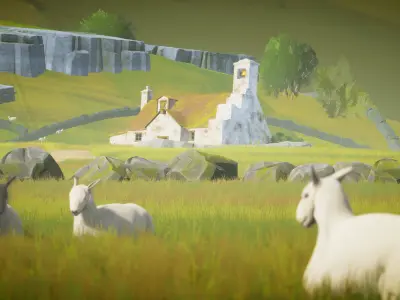 Stylized Countryside Low-poly 3D model