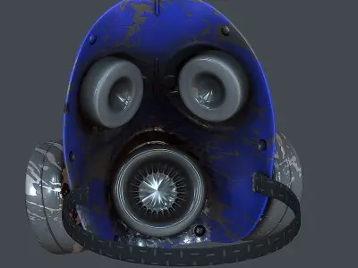 Gas mask helmet 3d model scifi Low-polyel Low-poly 3D model
