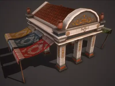 Roman Marketplace Low-poly 3D model