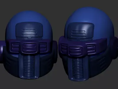 helmet high poly sculpt 3d printable ver 7 3D model 3D model