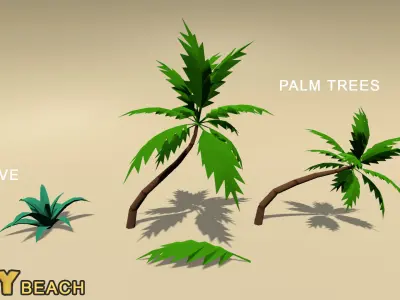 POLY Beach Low-poly 3D model