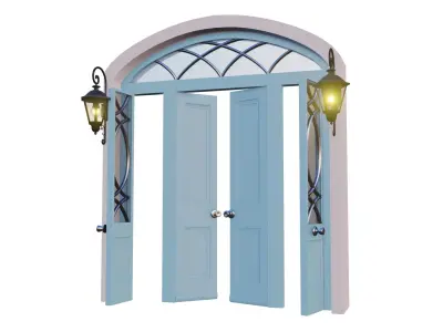 Door and Lantern 3D model