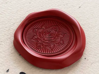 Customizable 3D Wax Seal Stamp Pack Low-poly 3D model