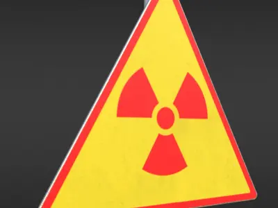 Game-ready Radioactivity sign - Unity - HDRP - UE4 Low-poly 3D model