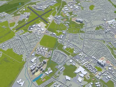 Trenton New Jersey USA 20km Low-poly 3D model