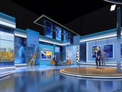  live broadcast studio Low-poly 3D model