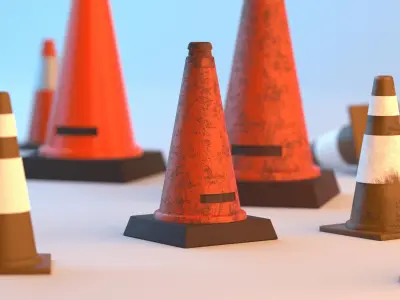 Cone pack Free low-poly 3D model