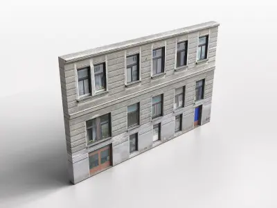 Abandoned Building Apartment Asset Low-poly 3D model