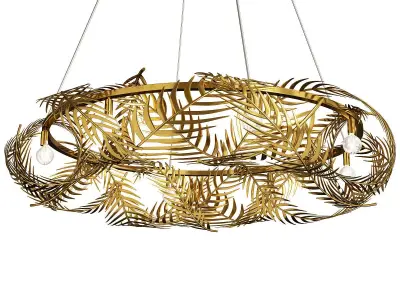 Aviva Stanoff for Currey Co Queenbee Palm Ring Chandelier Low-poly 3D model