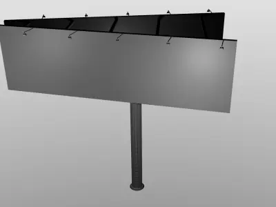 Billboard on pole Low-poly 3D model