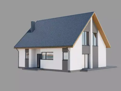House 3 - residential building 3D model  3D model