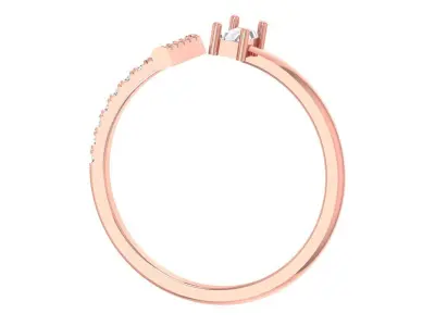 Solitaire Women Baguette Stone Band Ring 3D print model
