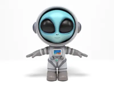 Alien astronaut Low-poly 3D model