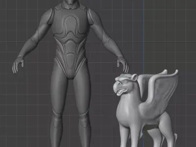 Ancient Persian Achaemenid Griffin Statue 4K PBR 3D model