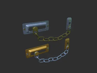 Door chain lock Low-poly 3D model