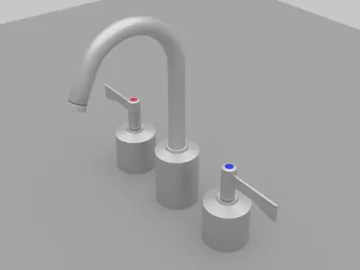 Sink Faucet Set Low-poly 3D model
