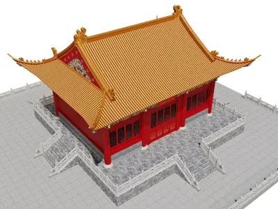 Ancient Temple Building 3D model