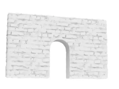 Brick wall short door  Geometry only Free 3D model