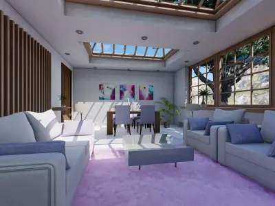 Cozy Room Interior Design Free 3D model