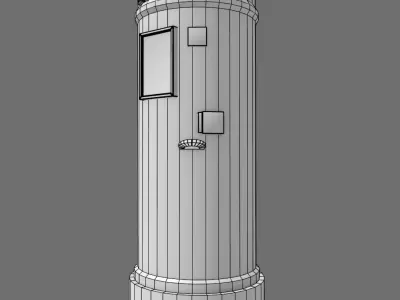 UK Post Box  Low-poly 3D model