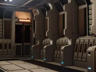 GAME-READY MODULAR SCI-FI CORRIDOR Low-poly 3D model