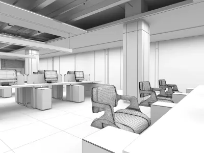 office Low-poly 3D model purchase
