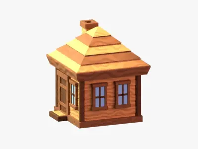 Wooden Cabin 3D Illustration 3D model