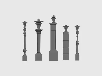Elegant Column Lamp for Outdoor Spaces 3D 3D print model