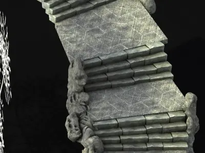 War Corps - Stone Stairs 01 3D model