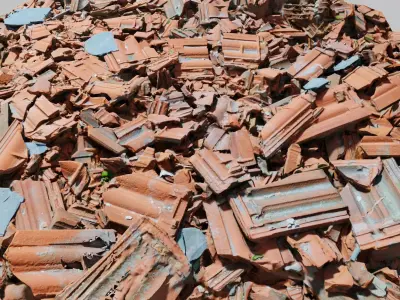 Roof Rubble Pile Debris Tiles Scan PBR Low-poly 3D model