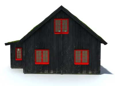 Faroe Island House Low Poly 3d Model Low-poly 3D model