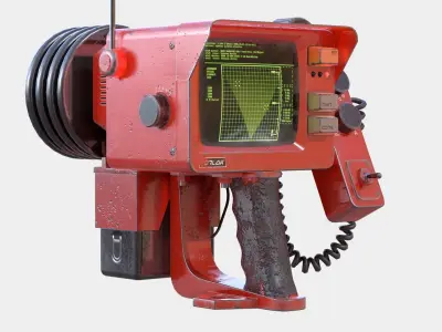 Handheld Sci-Fi Game Ready Sonar Device Low-poly 3D model