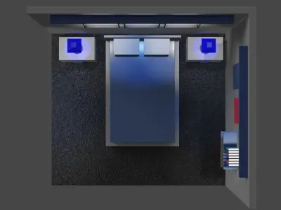 Isometric Bedroom Low-poly 3D model