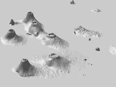 3D terrain topographic model of Galapagos islands  3D print model