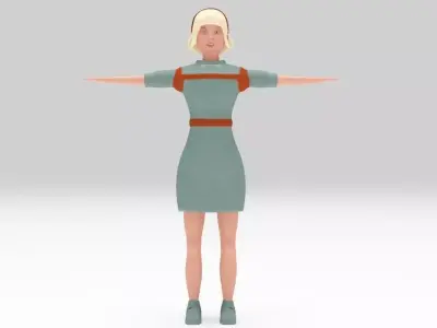 Character Clara Planet rigged  Lowpoly  Low-poly 3D model