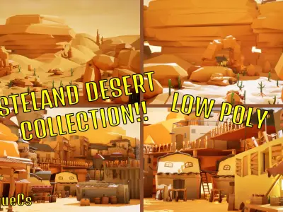 Wasteland Desert Collection LowPoly Low-poly 3D model