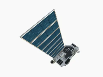 Satellite B07 Dirt Blue - SciFi Space Design Low-poly 3D model
