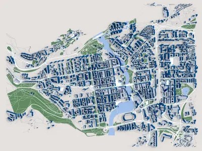 Tampere City Finland 3D model