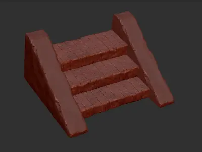 3D Stone Staircase 3D model