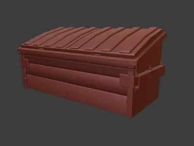 Blue Dumpster Low-poly 3D model