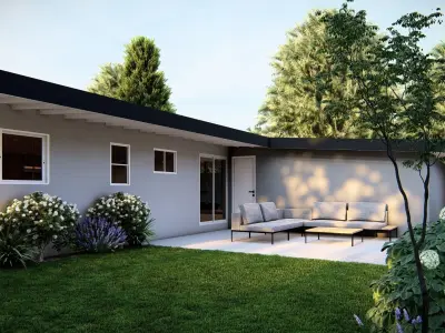  3D Exterior Scene 3D model design garden and landscape 3D model 8