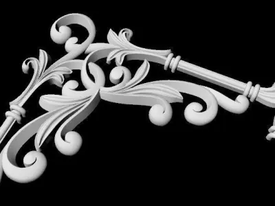 Corner decor ornament for furniture 3D model shop