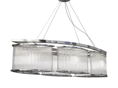 Designer chandelier STILIO LONG by Romatti Chrome 3D model